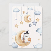 A Little Boo Is Almost Due Moon Stars Baby Shower 招待状 (裏面)