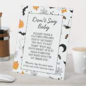 A Little Boo Is Almost Due Orange Girl Baby Shower 台座サイン (インサイチュ)