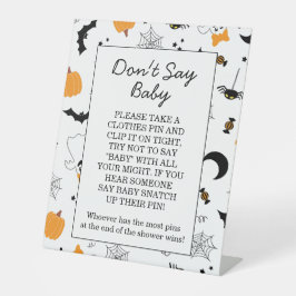 A Little Boo Is Almost Due Orange Girl Baby Shower 台座サイン
