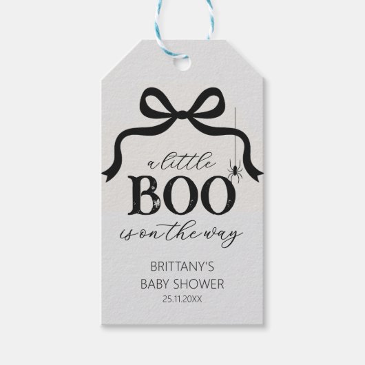 A Little Boo Is On The Way Baby Shower ギフトタグ (正面)