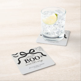 A Little Boo Is On The Way Baby Shower スクエアペーパーコースター