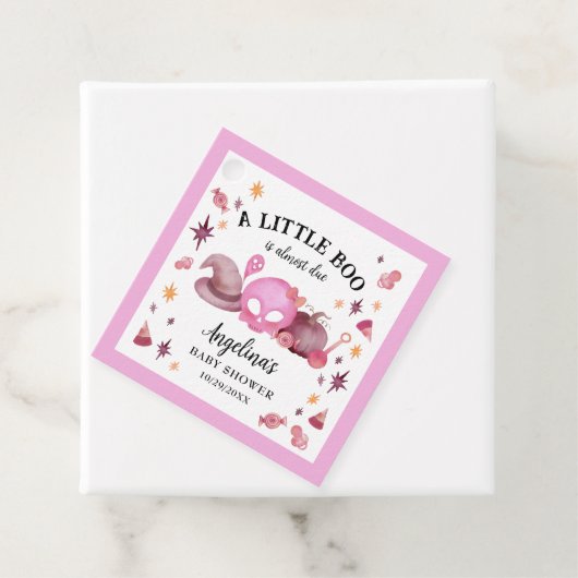A Little Boo Pink Halloween Baby Shower フェイバータグ (インサイチュ)