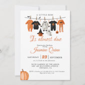 A little bue Halloween Fall baby shower  Baby  招待状 (正面)