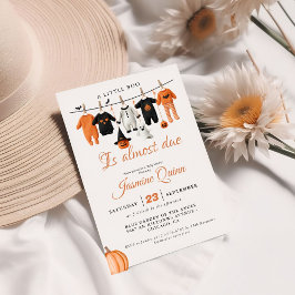 A little bue Halloween Fall baby shower  Baby  招待状