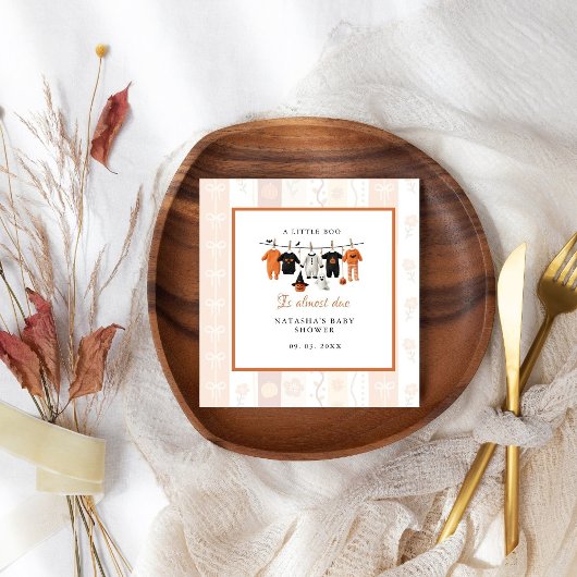 A little bue Halloween is almost due baby shower スタンダードカクテルナプキン