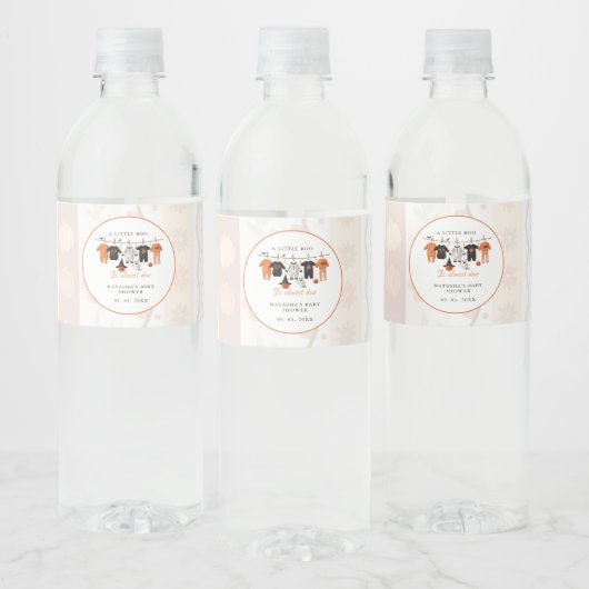 A little bue Halloween is almost due baby shower ペットボトルラベル (ボトル)