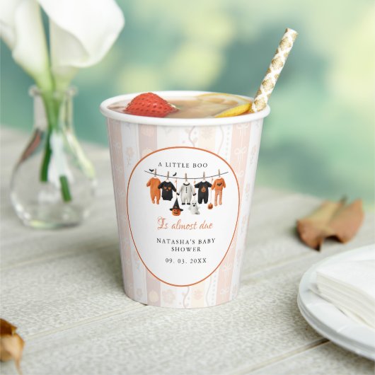 A little bue Halloween is almost due baby shower 紙コップ (インサイチュ)