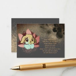 A Little BunnyグリッターBaby Shower Book Request エンクロージャーカード