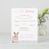 A Little Bunny Baby Shower Invitation 招待状 (スタンド正面)