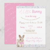 A Little Bunny Baby Shower Invitation 招待状 (正面/裏面)