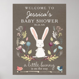 A Little Bunny Baby Shower Welcome Sign Poster ポスター