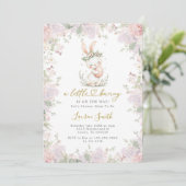 A little Bunny Is On The Way Baby Shower 招待状 (スタンド正面)