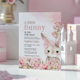 A Little Bunny is on the way Baby Shower 招待状
