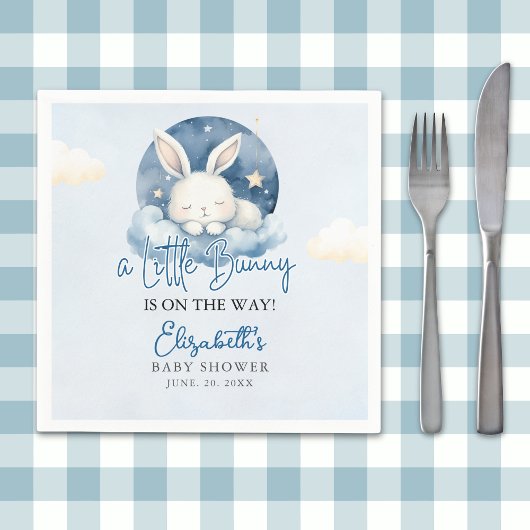a Little Bunny is on the way Baby Shower Boy スタンダードカクテルナプキン