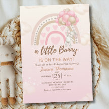 A Little Bunny is on the Way Baby Shower Girl