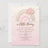 A Little Bunny is on the Way Baby Shower Girl 招待状 (正面)