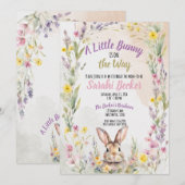 A Little Bunny is On the Way - Baby Shower Invite 招待状 (正面/裏面)