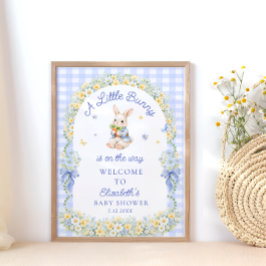 A Little Bunny Is On The Way Baby Shower Welcome ポスター