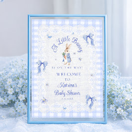A Little Bunny Is On The Way Baby Shower Welcome ポスター