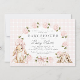 A little bunny is on the way, bunny baby shower 招待状