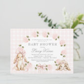 A little bunny is on the way, bunny baby shower 招待状 (スタンド正面)
