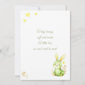 A Little Bunny is on the Way Pastel Green Shower  招待状 (裏面)