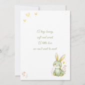 A Little Bunny is on the Way Pastel Olive Green  招待状 (裏面)