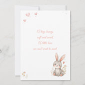 A Little Bunny is on the Way Pink Girl Baby Shower 招待状 (裏面)
