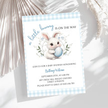A Little Bunny is the Way Blue Boy Baby Shower