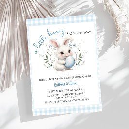 A Little Bunny is the Way Blue Boy Baby Shower 招待状