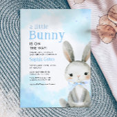 A Little Bunny is the Way Boy Baby Shower 招待状