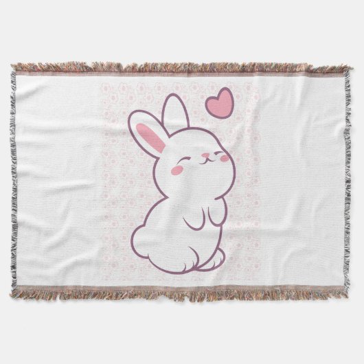 A Little Bunny Made of Feelings スローブランケット (正面)