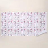 A Little Bunny Made of Feelings ビーチタオル (正面)