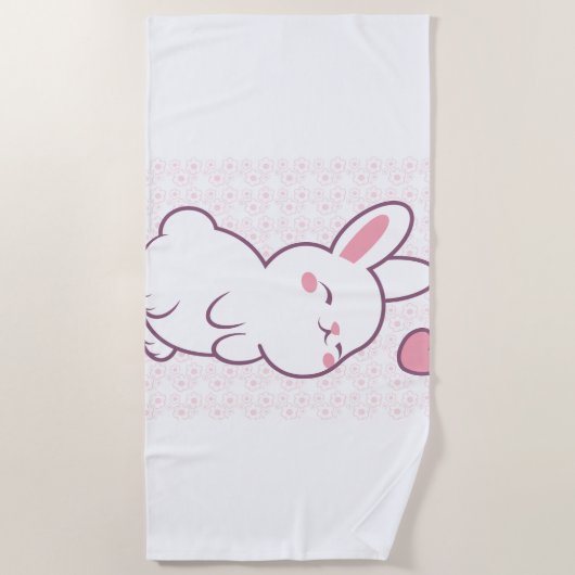 A Little Bunny Made of Feelings ビーチタオル (正面)