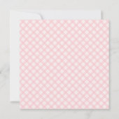 A Little Bunny Pink Gingham Baby Shower サンキューカード (裏面)