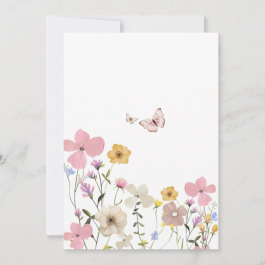 A Little Bunny Wildflower Baby Shower 招待状 (裏面)