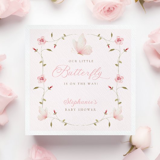 A Little Butterfly Baby Shower スタンダードカクテルナプキン