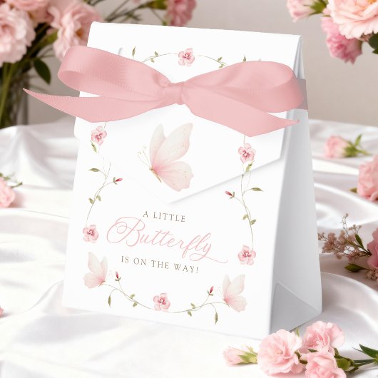 A Little Butterfly Baby Shower Favor Box フェイバーボックス