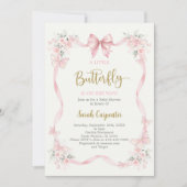 A little Butterfly Baby Shower Girl Invitation 招待状 (正面)