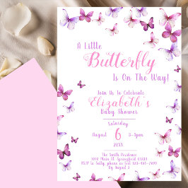 A Little Butterfly Baby Shower Invitation 招待状