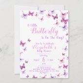 A Little Butterfly Baby Shower Invitation 招待状 (正面)
