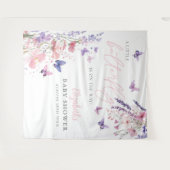 A Little Butterfly Baby Shower Photo Backdrop タペストリー (正面(横))