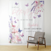 A Little Butterfly Baby Shower Photo Backdrop タペストリー (インサイチュ)