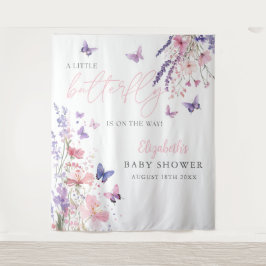 A Little Butterfly Baby Shower Photo Backdrop タペストリー