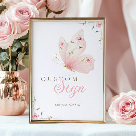 A Little Butterfly Custom Table Sign ポスター