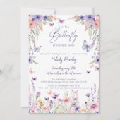 A Little Butterfly is on her way Baby Shower 招待状 (正面)
