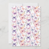 A Little Butterfly is on her way Baby Shower 招待状 (裏面)