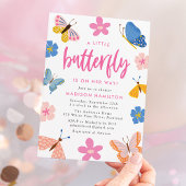 A Little Butterfly Is On Her Way Baby Shower 招待状