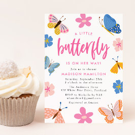 A Little Butterfly Is On Her Way Baby Shower 招待状