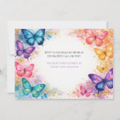 A Little Butterfly Is On It’s Way Girl Baby Shower 招待状 (裏面)